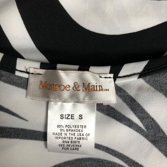 Monroe and Main Top Womens Size Small Black White Zebra Print Sleeveless Office - Picture 5 of 6